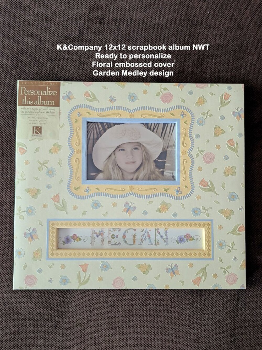 K&Company 12x12 scrapbook album NWT, Ready to personalize, Floral embossed cover